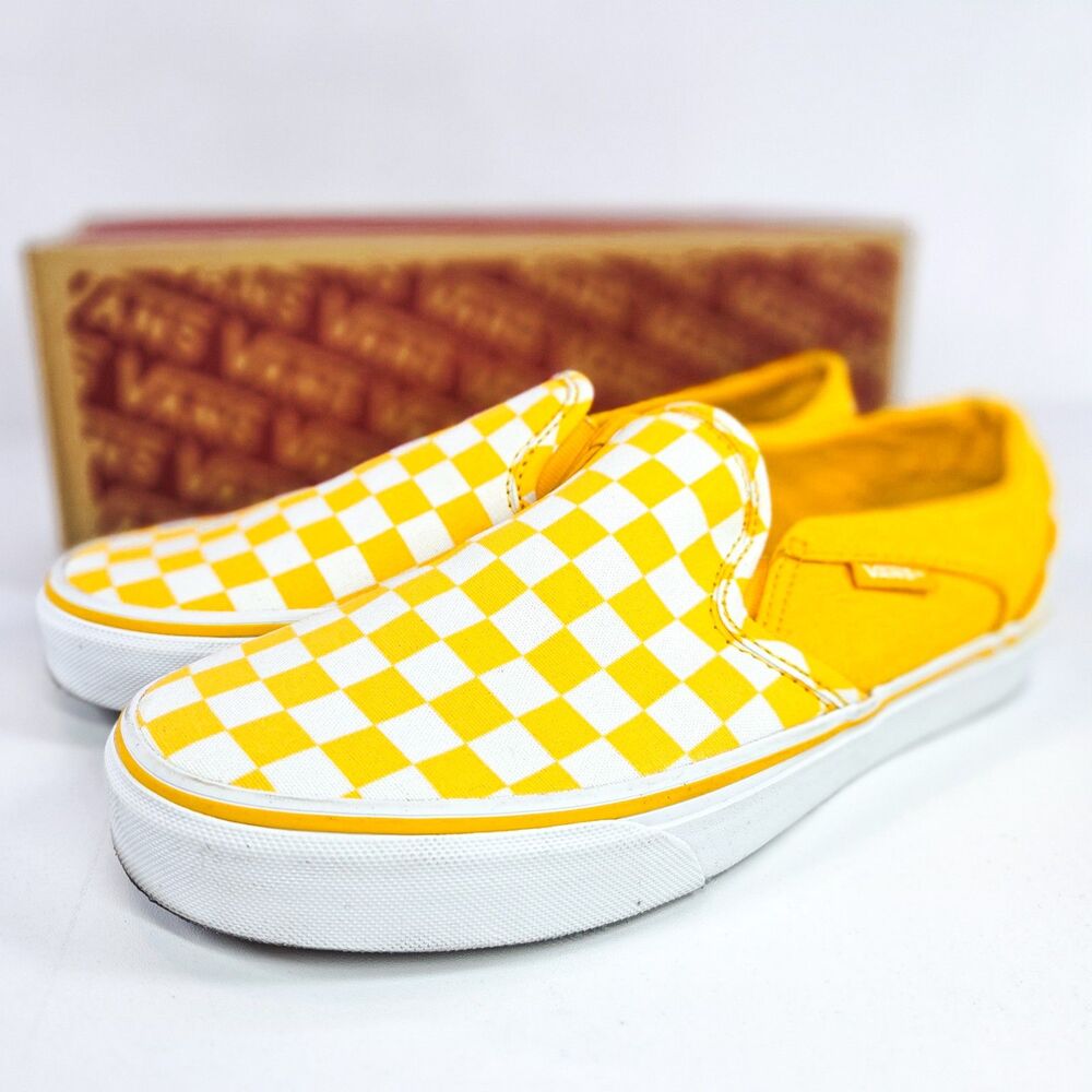 Vans Asher Checkerboard Lemon Chrome White VN0A32QMM335 Women’s 8.5